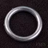 Zinc plated lacing ring on black background