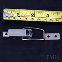 2in1 Type A Stainless Steel Toggle Clip & Catch Plate with tape measure for scale.