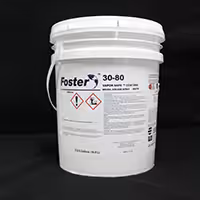 Foster 30-80 sealant bucket with warning labels.